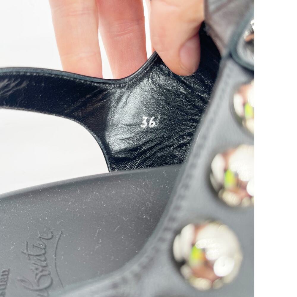 Christian Louboutin Gladiadune Black Studded Gladiator Lug Sole Sandals EU 36 - Picture 10 of 11